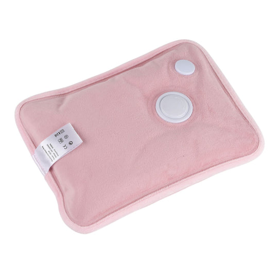 Elektrische Wärmflasche mit Plüschbezug, Wiederaufladbar, langlebig, ideal für Wärme und Entspannung, Größe 19x27 cm, Rosa