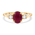 AAA Natürlicher burmesischer Rubin, Weißer Diamant Ring 585 Gelb Gold (Größe 17.00) ca. 2.17 ct