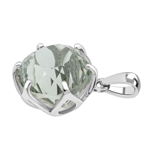 ShopLC Exklusiv: Millennial-Schliff, Prasiolith Anhänger, 925 Silber rhodiniert ca. 6,30 ct.