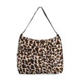 Fellimitat-Tragetasche Leopardenmuster, 46x11x35cm, Braun-Beige