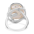 Weiße Süßwasser Perle, Weißer Zirkonia Ring Nickelfreies Messing Flexibles cm