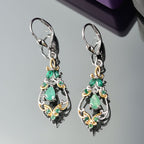 Timeless Regal - D joy Kagem Sambischer Smaragd, Smaragd Ohrringe 925 Silber Rhodiniert und 750 Gelbgold Vermeil ca. 1,26 ct.
