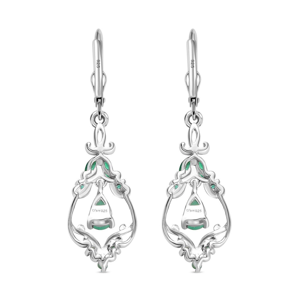 Timeless Regal - D joy Kagem Sambischer Smaragd, Smaragd Ohrringe 925 Silber Rhodiniert und 750 Gelbgold Vermeil ca. 1,26 ct.