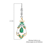 Timeless Regal - D joy Kagem Sambischer Smaragd, Smaragd Ohrringe 925 Silber Rhodiniert und 750 Gelbgold Vermeil ca. 1,26 ct.
