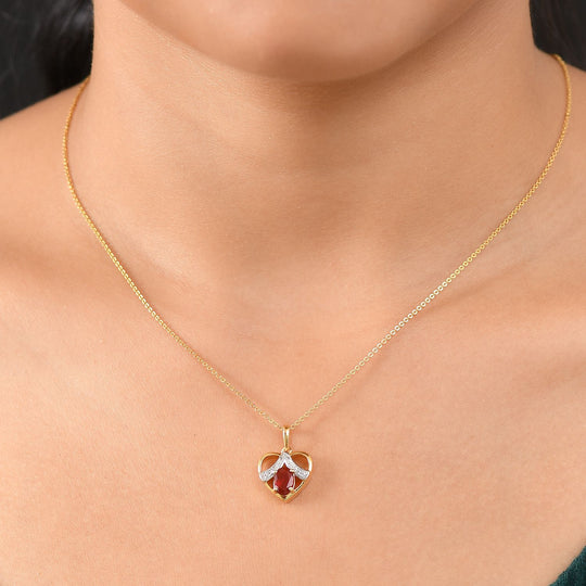 Djoy AA Mexikanischer Kirschfeuer-Opal, Weißer Zirkon Anhänger 925 Silber platiniert und vergoldet ca. 0,66 ct.