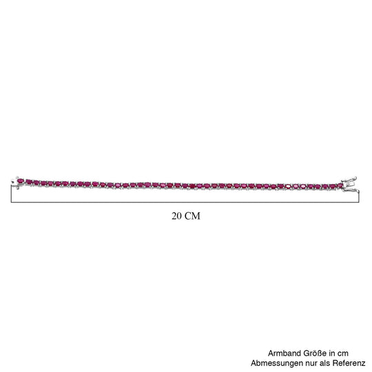 Natürlicher burmesischer Rubin Armband ca. 19 cm 925 Silber rhodiniert ca. 9.16 ct