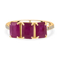 AAA Natürlicher burmesischer Rubin, Weißer Diamant Ring 375 Gold (Größe 17.00) ca. 3.44 ct