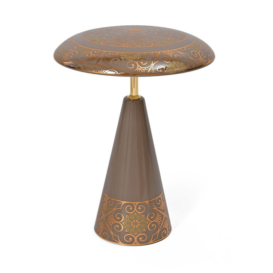 Kabellose Tischlampe mit Touch-Steuerung, Magnetdesign, Orientalisches Muster, 23x31 cm, Braun