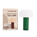 LIVMORE Wiederaufladbare und tragbare LED-Tischlampe, 12,5x20,5cm, Tannengrün