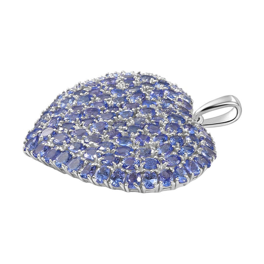 Tansanit Anhänger 925 Silber rhodiniert ca. 19.28 ct