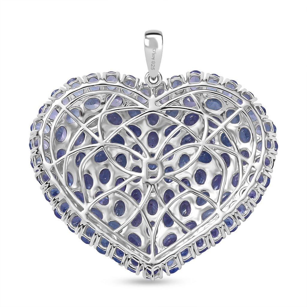 Tansanit Anhänger 925 Silber rhodiniert ca. 19.28 ct