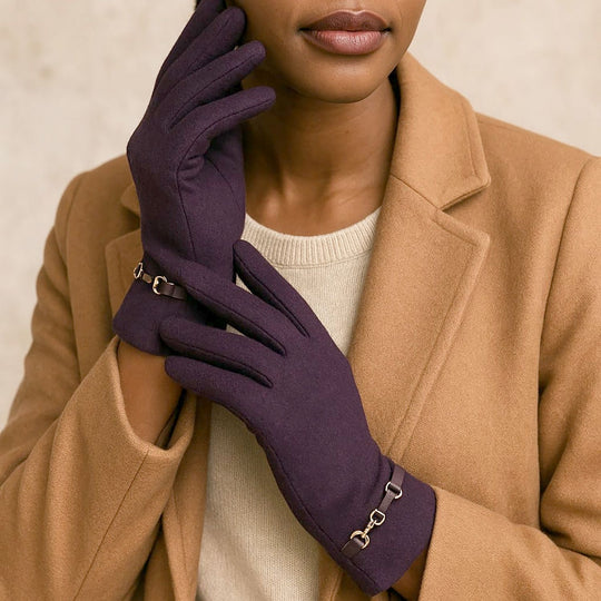 Kaschmir-Handschuhe mit Touchscreen-Funktion, Karomuster, Onesize, Grün