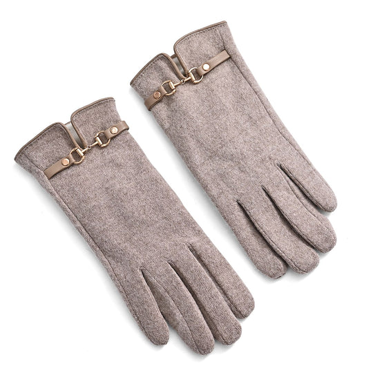 Kaschmir-Handschuhe mit Touchscreen-Funktion, Karomuster, Onesize, Grün