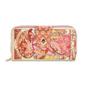 Langportemonnaie, RFID-Schutz, 19x4x9cm, Pink Gold, Alphonse-Mucha-Motiv.