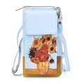 MUSEUM COLLECTION - Crossbody-Bag mit Sonnenblumen Vincent van Gogh, RFID-Schutz, Größe 20x11x2 cm, Himmelblau