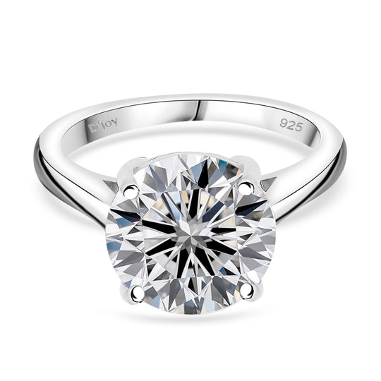 GRA zertifiziert Moissanit Ring 925 Silber rhodiniert (Größe 17.00) ca. 5.50 ct