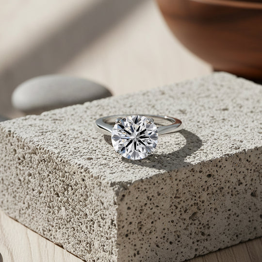 GRA zertifiziert Moissanit Ring 925 Silber rhodiniert (Größe 17.00) ca. 5.50 ct