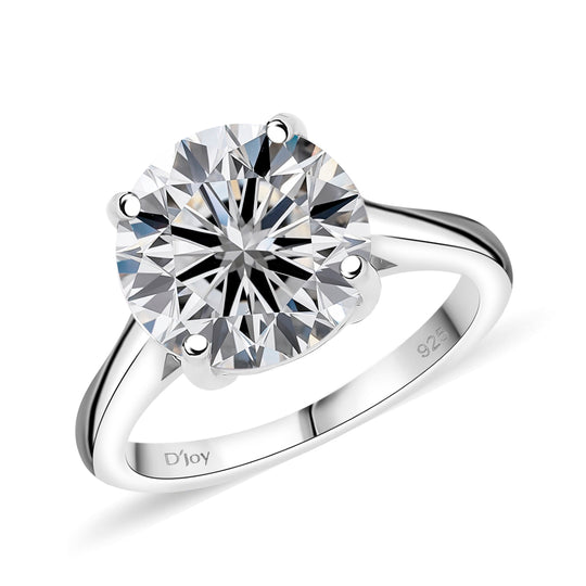 GRA zertifiziert Moissanit Ring 925 Silber rhodiniert (Größe 17.00) ca. 5.50 ct