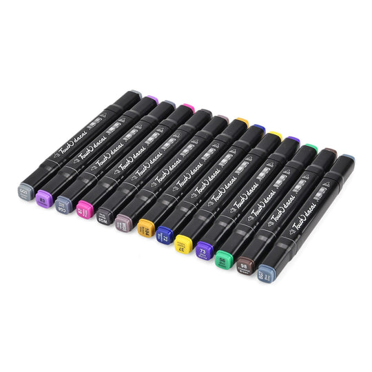 Set mit 120 Dual-Markern und Aufbewahrungstasche, Größe 21x17x16 cm, Schwarz