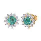 AAA Kagem Sambischer Smaragd, Lab Grown Diamant Ohrringe 375 Gold ca. 1,32 ct.