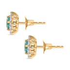 AAA Kagem Sambischer Smaragd, Lab Grown Diamant Ohrringe 375 Gold ca. 1,32 ct.