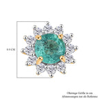 AAA Kagem Sambischer Smaragd, Lab Grown Diamant Ohrringe 375 Gold ca. 1,32 ct.