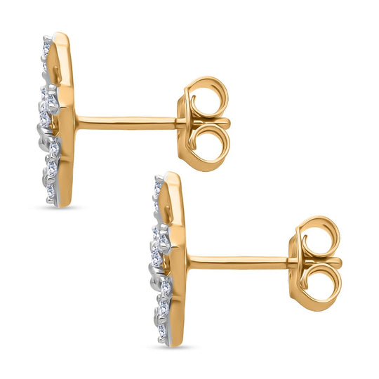 LUXURIANT DIAMOND - Lab Grown Diamant SI-GH SGL zertifiziert Ohrringe 925 Silber 750 Gelbgold Vermeil ca. 0.33 ct