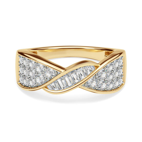 LUXURIANT DIAMOND - Lab Grown Diamant SI-GH SGL zertifiziert Ring, 925 Silber 750 Gelbgold Vermeil (Größe 19.00) ca. 1.00 ct