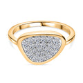 LUXURIANT DIAMOND - Lab Grown Diamant SI-GH Ring 925 Silber 750 Gelbgold Vermeil (Größe 17.00) ca. 0,50 ct