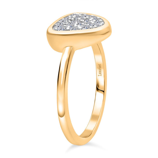 LUXURIANT DIAMOND - Lab Grown Diamant SI-GH Ring 925 Silber 750 Gelbgold Vermeil (Größe 18.00) ca. 0.50 ct
