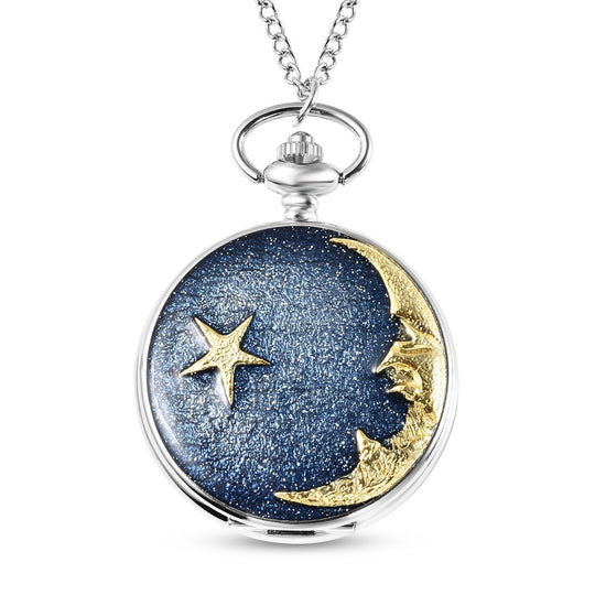STRADA Taschenuhr mit Elefantenmotiv, Japanisches Uhrwerk, Goldplattierung, inkl. 78,7 cm Kette