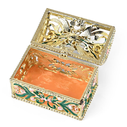 Dekorative Aufbewahrungsbox in rechteckiger Emaille-Form, Mehrfarbig