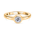 D’joy 120 Facetten Moissanit Ring 925 Silber vergoldet (Größe 18.00) ca. 0,47 ct