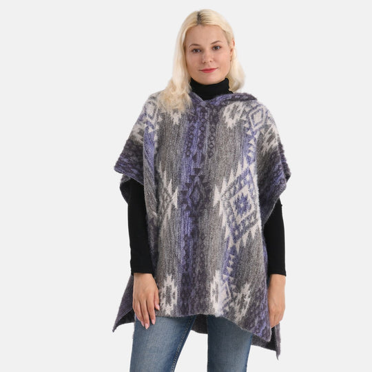 La Marey signature Printed pattern with hoodie ponchos
