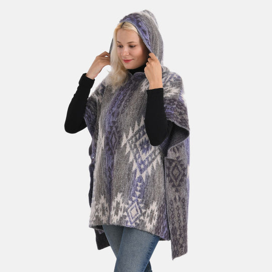 La Marey signature Printed pattern with hoodie ponchos