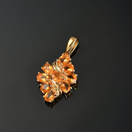 D'joy Feueropal Anhänger 925 Silber 750 Gelb Vergoldet ca. 1.10 ct