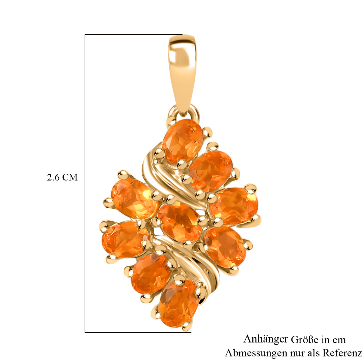 D'joy Feueropal Anhänger 925 Silber 750 Gelb Vergoldet ca. 1.10 ct