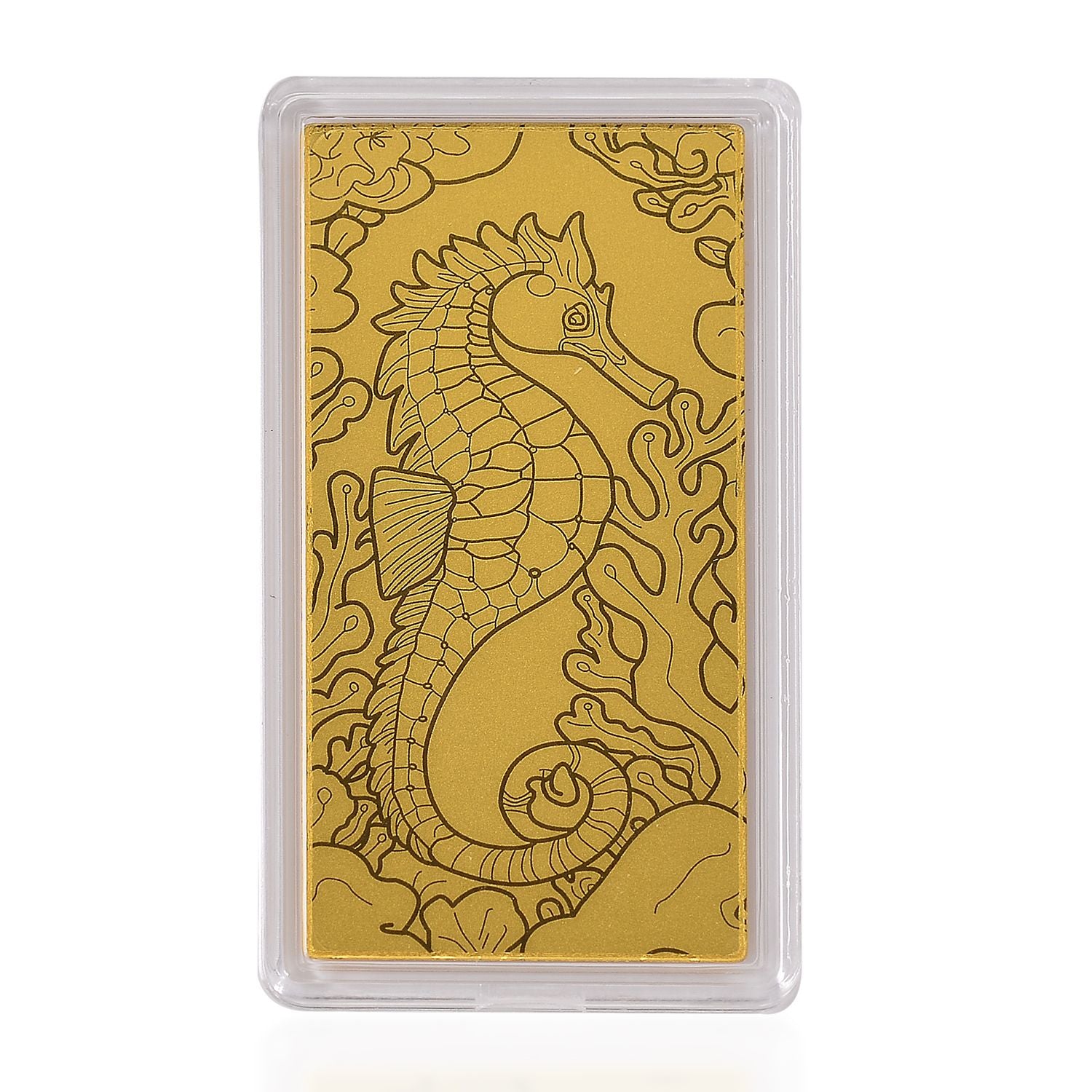 999er Goldbarren mit Seepfärdchen Motiv