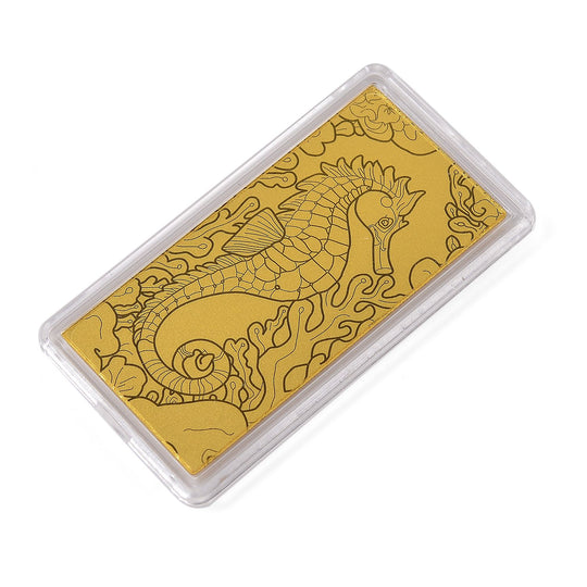 999er Goldbarren mit Seepfärdchen Motiv