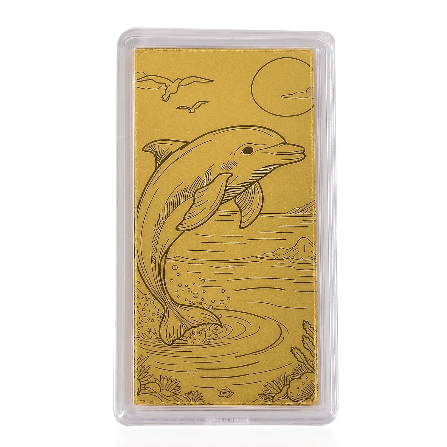 999er Goldbarren mit Delfin-Motiv