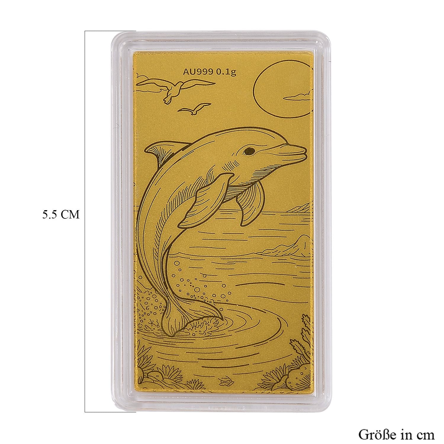 999er Goldbarren mit Delfin-Motiv