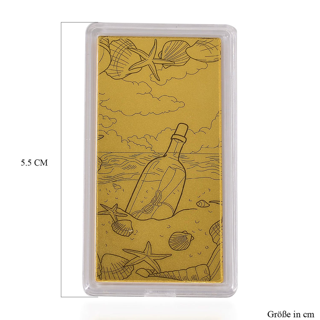 999er Goldbarren mit Flasche-Motiv