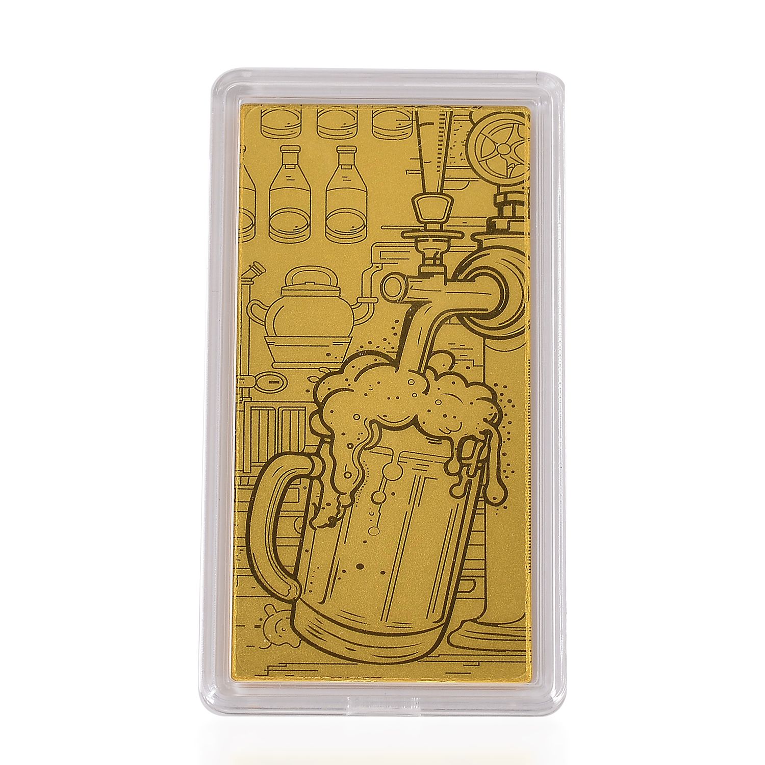 999er Goldbarren mit Glas-Motiv