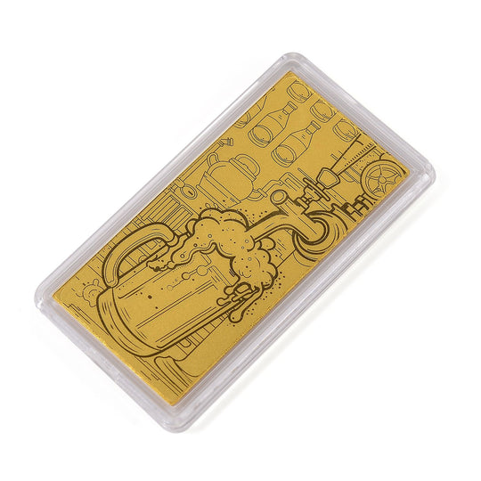 999er Goldbarren mit Glas-Motiv