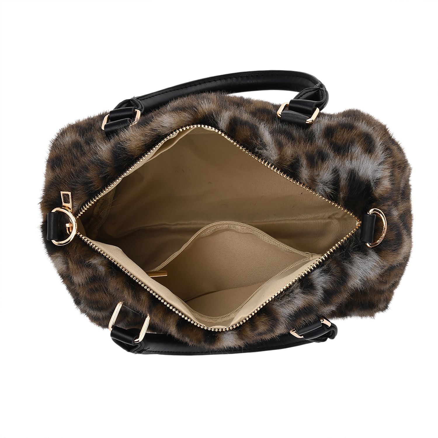 Crossbody Bag in Leopard-Optik, Braun-Schwarz, 26x17x13 cm