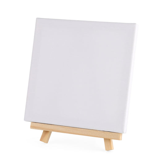 Leinwand-Malset - 3-teiliges Set mit Blanko-Leinwänden, inklusive Farben, Mischpalette, Staffelei und Pinseln