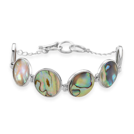 Abalone Muschel Armband cca. 19 cm mit 2.5 cm extender, Reine Legierung
