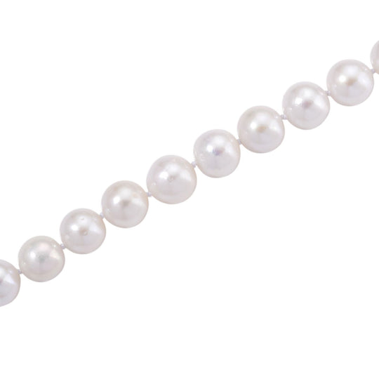 Weiße Edison Perle (9-11mm) 45+5cm Halskette, 925 Silber rhodiniert