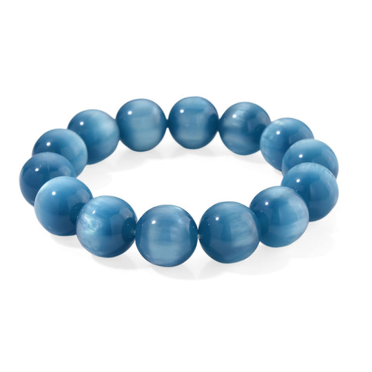 Blaues Katzenauge Armband, Simuliert, Flexibel (ca. 18 - 19 cm), ca. 180.00 ct