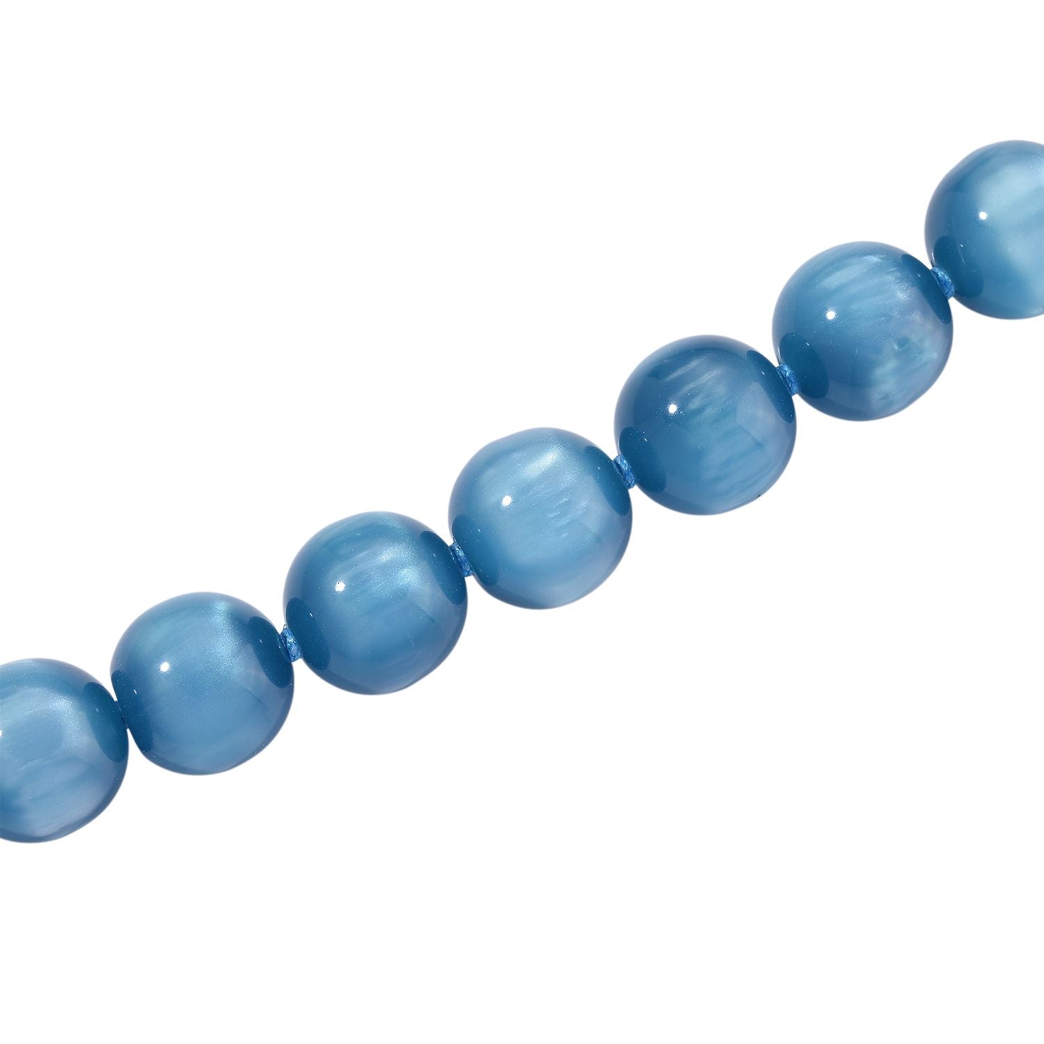 Blaue Apatit Halskette, Simuliert, ca. 45cm mit 5cm extender, Edelstahl

, ca. 340.00 ct